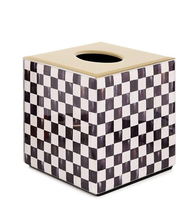 MACKENZIE CHILDS Courtly Check Glass Boutique Tissue Box Cover