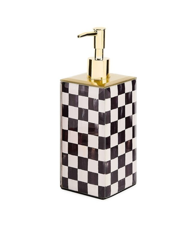 MACKENZIE CHILDS Courtly Check Glass Soap Pump