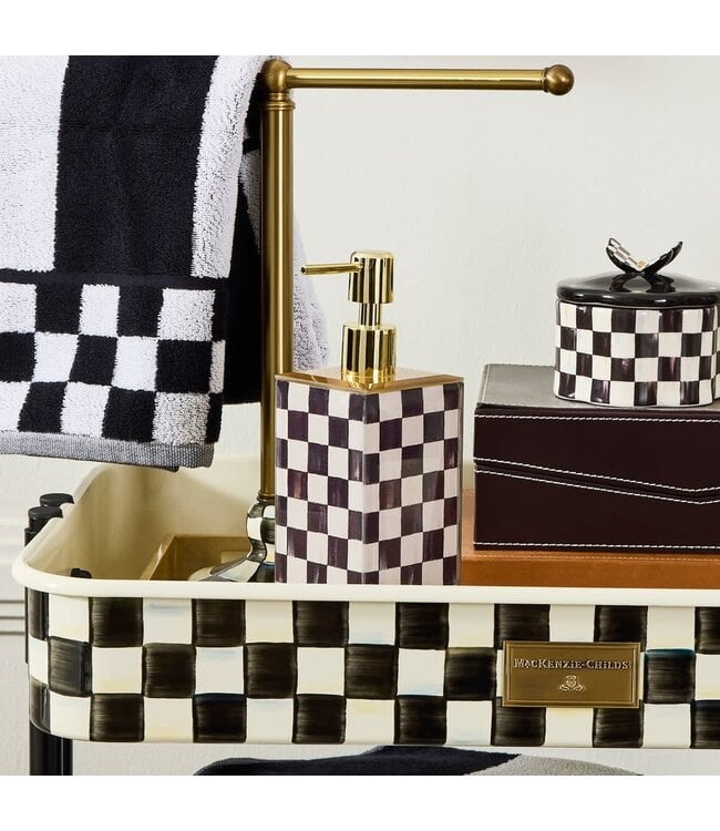 MACKENZIE CHILDS Courtly Check Glass Soap Pump