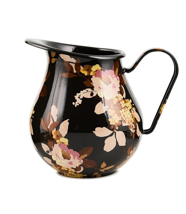 MACKENZIE CHILDS Wild Rose Brown Pitcher