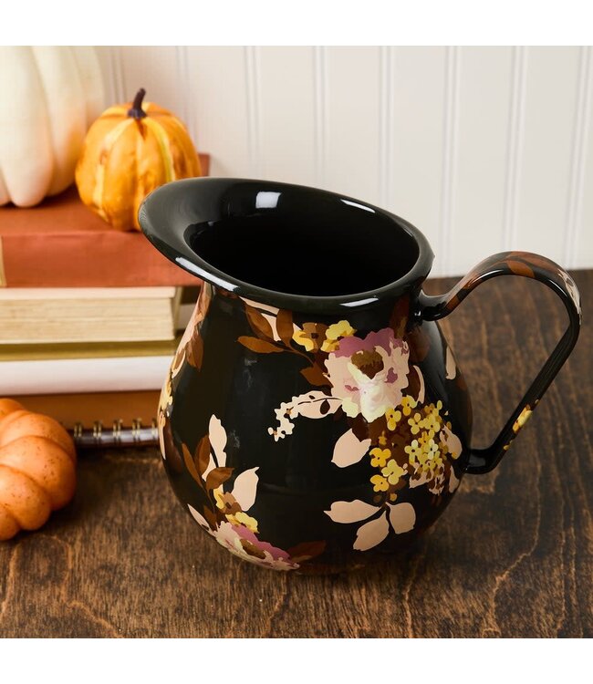 MACKENZIE CHILDS Wild Rose Brown Pitcher