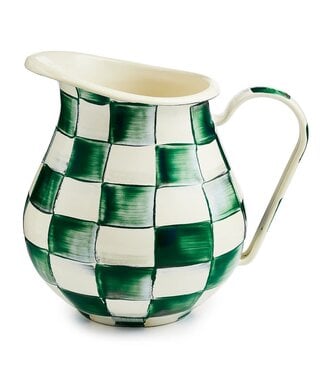MACKENZIE CHILDS Emerald Check Pitcher