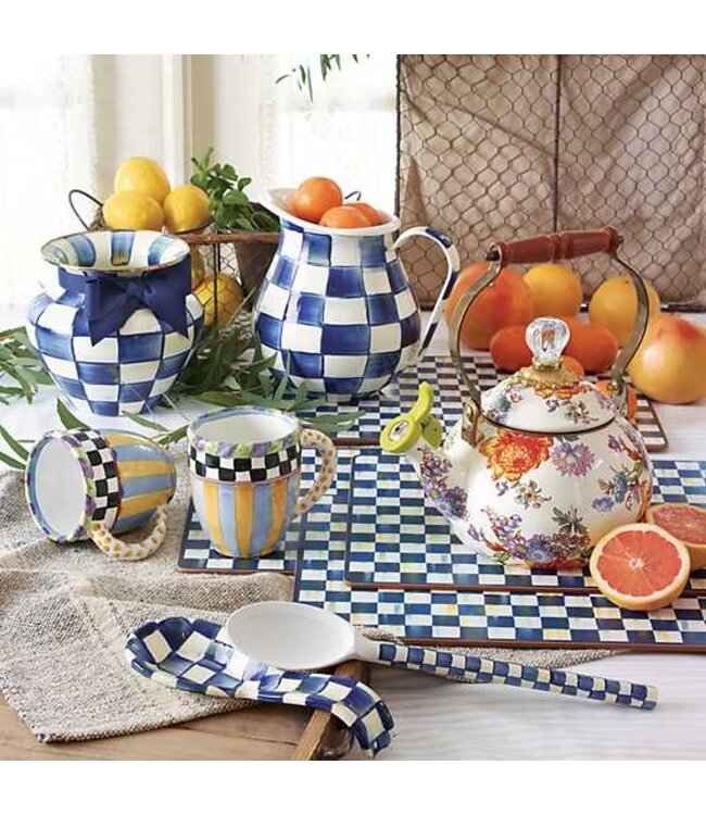 MACKENZIE CHILDS Royal Check Enamel Pitcher