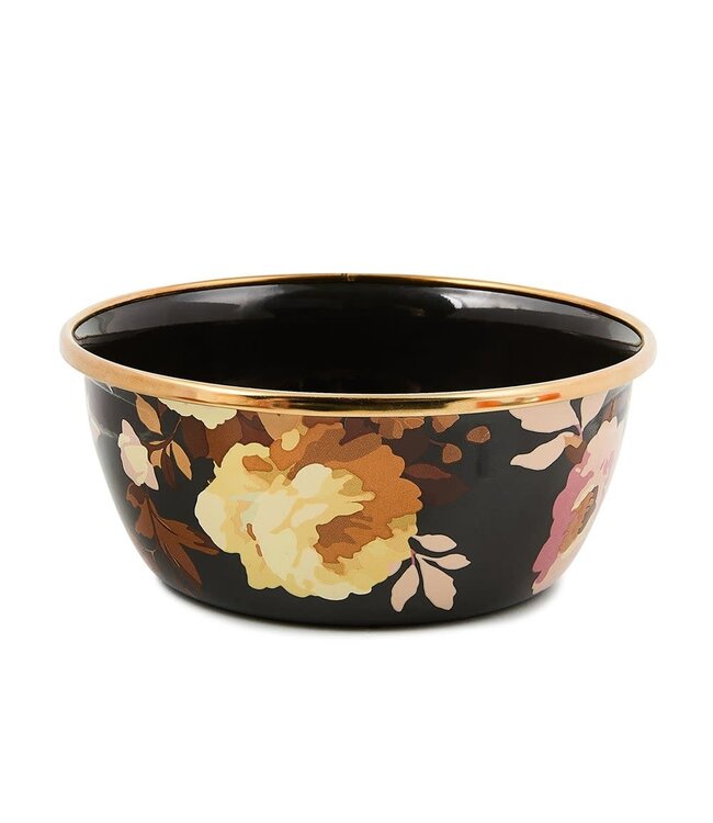 MACKENZIE CHILDS Wild Rose Brown Pinch Bowl