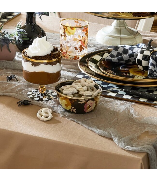 MACKENZIE CHILDS Wild Rose Brown Pinch Bowl