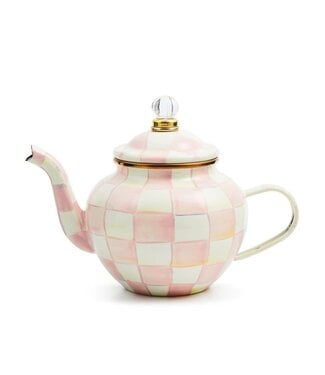 MACKENZIE CHILDS Rosy Check 4 Cup Teapot