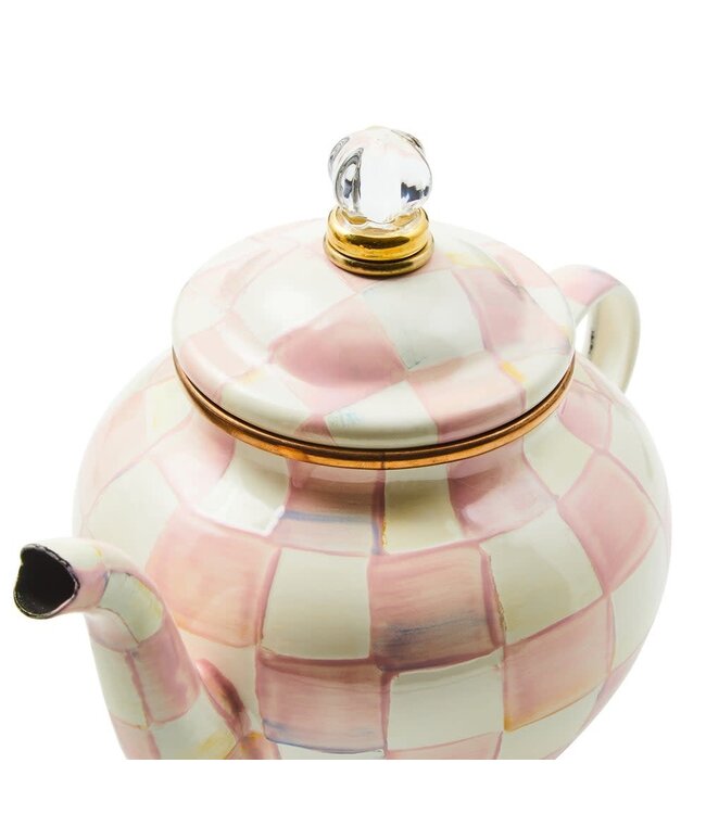 MACKENZIE CHILDS Rosy Check 4 Cup Teapot