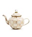 MACKENZIE CHILDS Mocha Check 4 Cup Teapot
