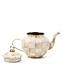 MACKENZIE CHILDS Mocha Check 4 Cup Teapot
