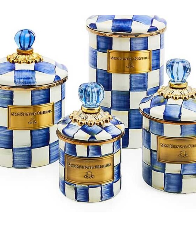 MACKENZIE CHILDS Royal Check Enamel Canister - Mini