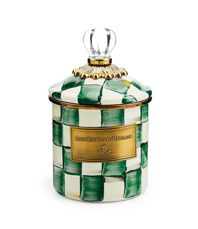MACKENZIE CHILDS Emerald Check Demi Canister