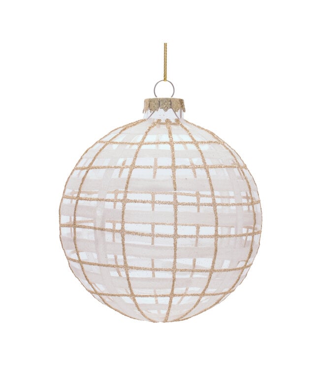 Ball Ornament 4”D Glass