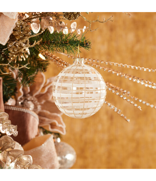 Ball Ornament 4”D Glass