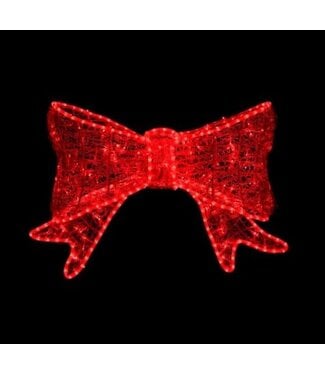 36” Red Lighted Outdoor Bow with 200 LED  Lights with Rope Lighting