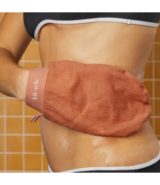 KITSCH Exfoliating Gloves Set - Black & Terracotta