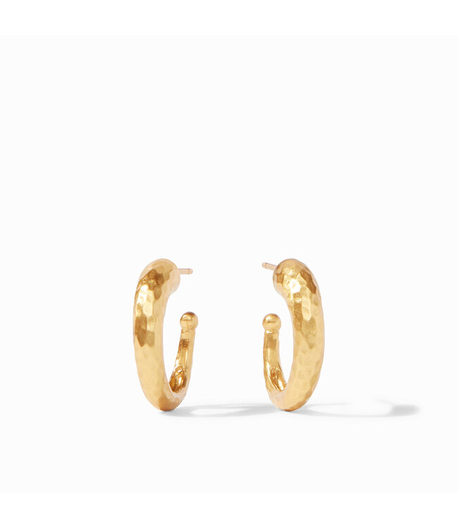 JULIE VOS Hammered Hoop Gold