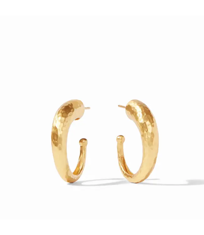 JULIE VOS Hammered Hoop Gold