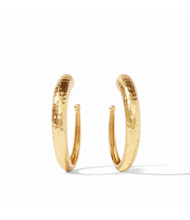 JULIE VOS Hammered Hoop Gold