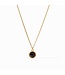 JULIE VOS Fleur-De-Lis Solitaire Necklace Gold - Obsidian Black