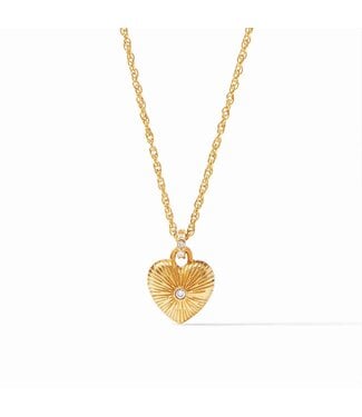 JULIE VOS Esme Puffy Golden Heart Solitaire Necklace Gold - Cubic Zirconia JULIE VOS Esme Puffy Golden Heart Solitaire Necklace Gold - Cubic Zirconia