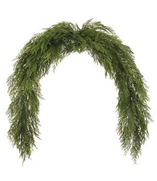 6' Glittered Ultra Deluxe Mixed Cedar Mantel Swag Garland Green