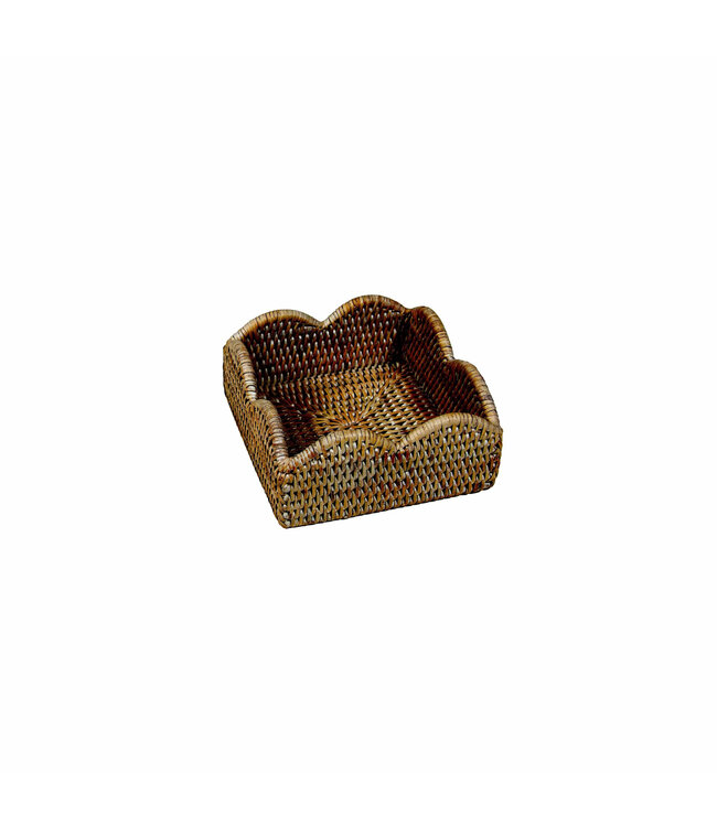 Rattan Scalloped Cocktail Napkin Holder