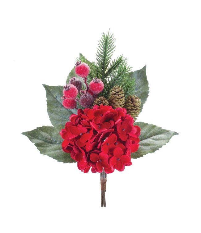 18.5"H Hydrangea/Pine Pick