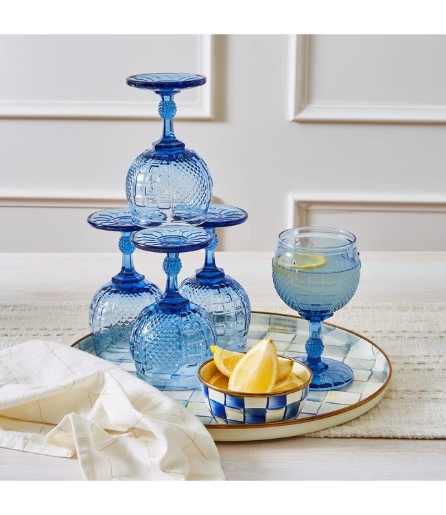 MACKENZIE CHILDS Sterling Check Enamel Round Tray