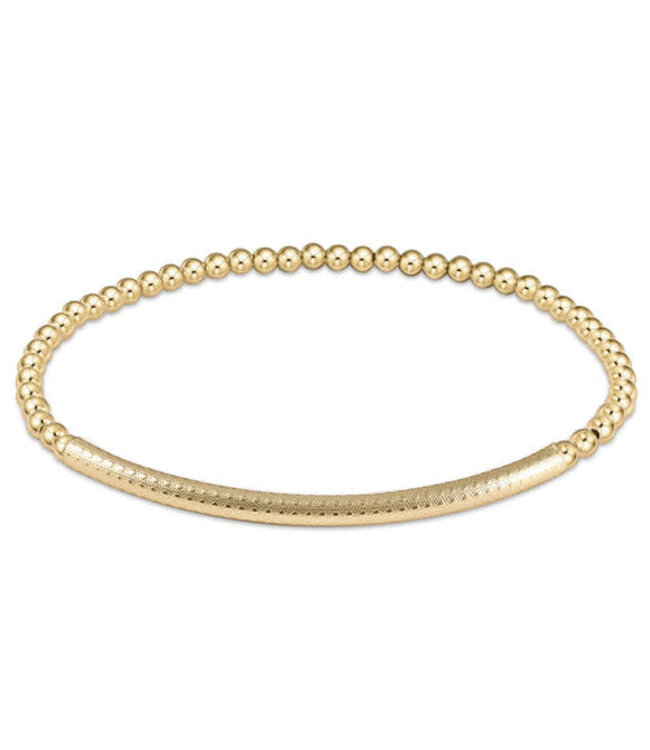 ENEWTON Classic Gold 3mm Bead Bracelet - Bliss Bar Textured