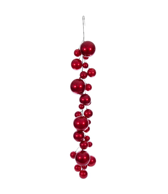 6' Red Candy Apple Ball Branch Garland