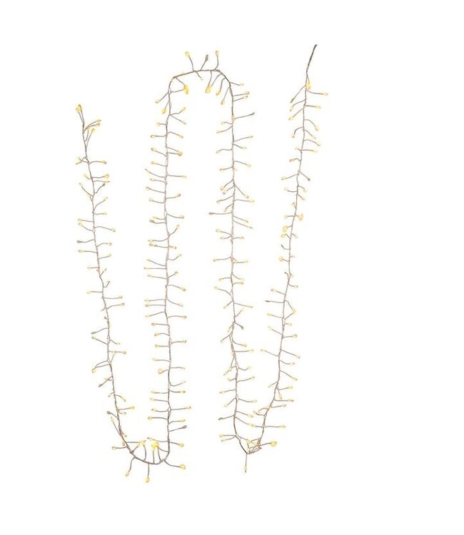 240-Light Classic White Fairy Twinkle LED Silver Wire Cluster Garland