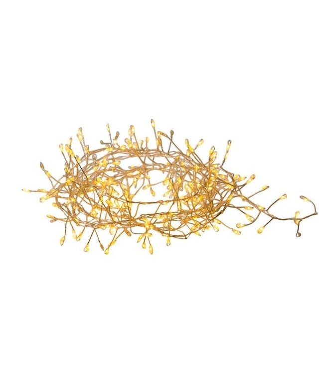 240-Light Classic White Fairy Twinkle LED Silver Wire Cluster Garland