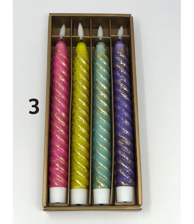 GLITTERVILLE Rainbow Taper Flicker Candle