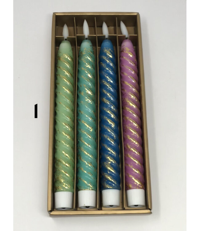 GLITTERVILLE Rainbow Taper Flicker Candle