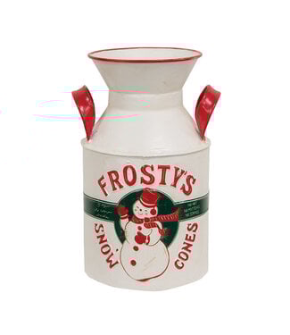 Frosty's Snow Cones Distressed Metal Milk Can