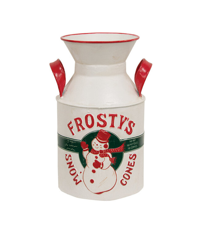 Frosty's Snow Cones Distressed Metal Milk Can