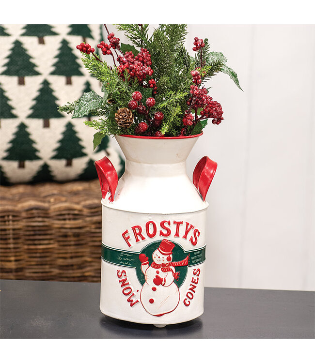 Frosty's Snow Cones Distressed Metal Milk Can