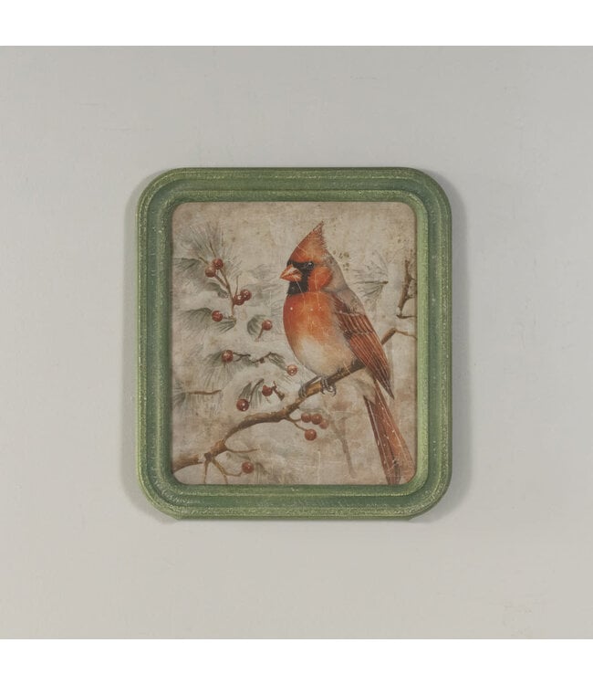 Framed Winter Cardinal Scene