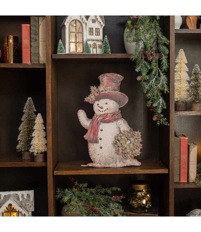 18" Snowman with Holly Metal Dummy Board