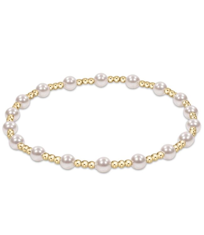 ENEWTON Egirl Classic Sincerity Pattern 4mm Bead Bracelet - Pearl