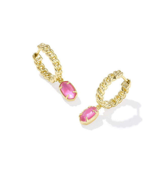KENDRA SCOTT Emilie Huggie Earrings - Gold Azalea Illusion