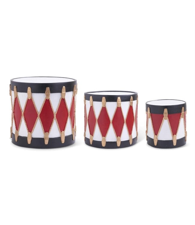 Resin Red Black & White Drum - Sold Individually