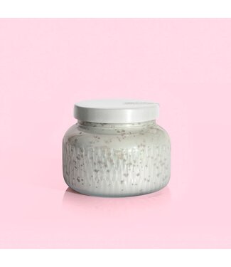 CAPRI BLUE Volcano Signature Jar White Mercury Etched Candle