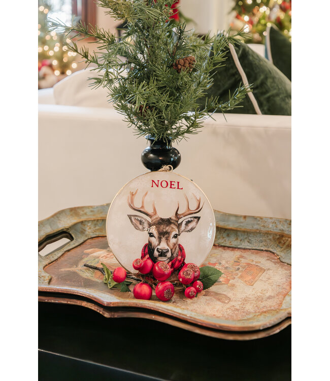 5.5" Disc Ornament With Deer Iron
