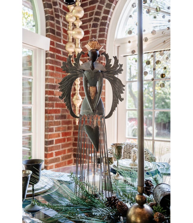 Set of 2 Metal Christmas Angels