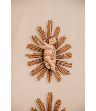 Resin Baby Jesus with Sunburst - Set of 2