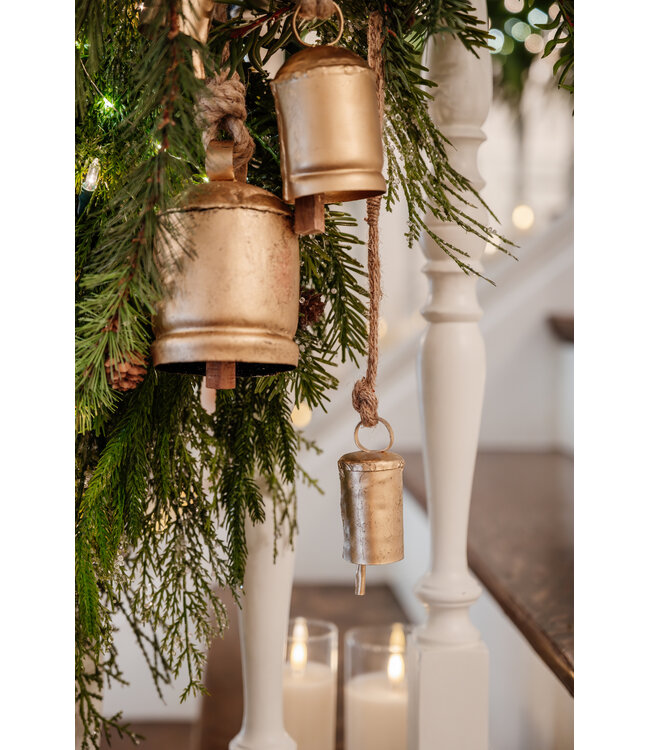 3.5" Bell Ornament Iron/Jute