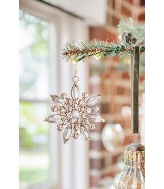 Jeweled Golden Snowflake Ornaments-sold individually