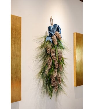 7.5 Inch Antique Silver Pinecone Ornament