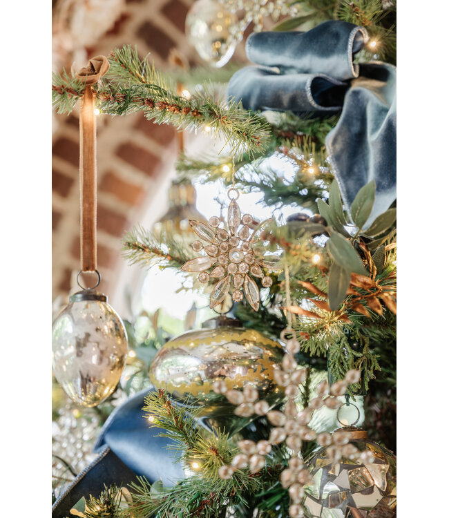 Jeweled Golden Snowflake Ornaments-sold individually